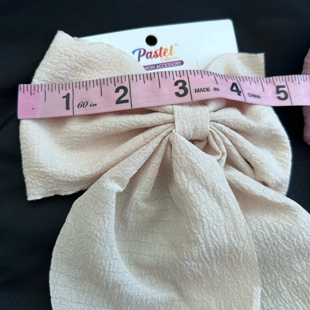 Pastel Hair Bows in Cream and Pink